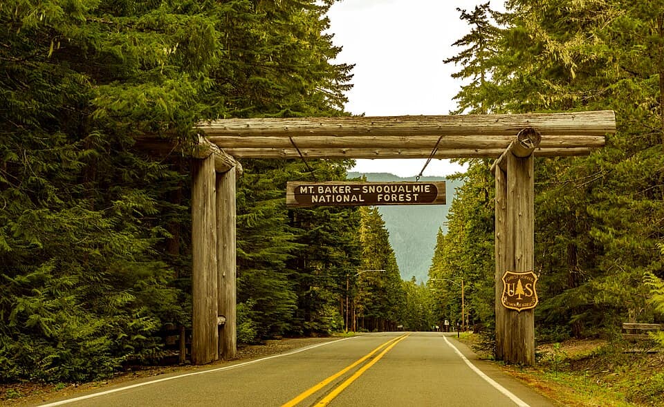 Mt. Baker - Snoqualmie National Forest Entrance Sign, Washington