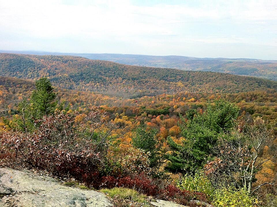 Macedonia State Park's Cobble Mountain summit with Catskill Mountains in background