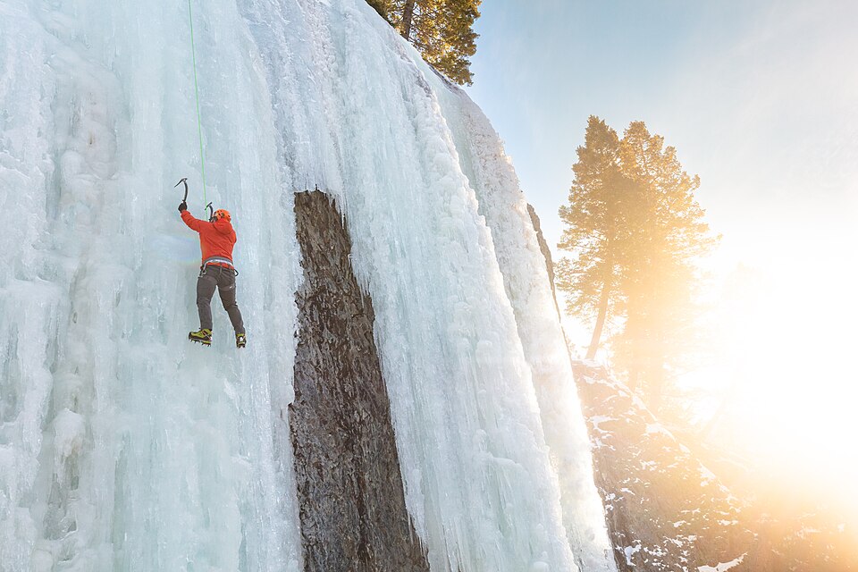 Custer Gallatin National Forest, Hyalite Canyon- Ice climber on Genesis Wall (7)
