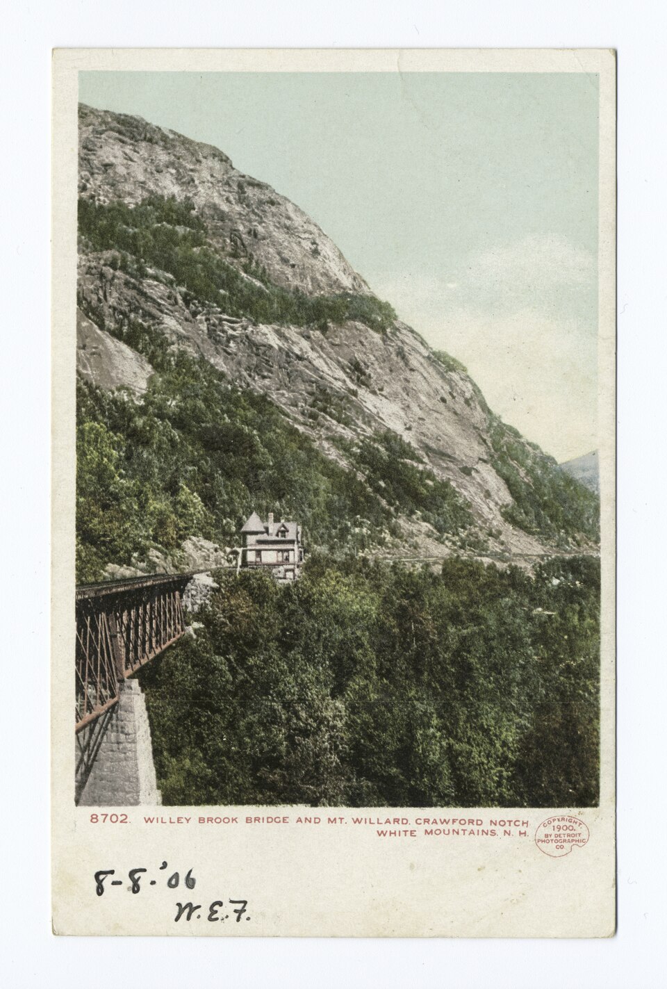 Willey Brook Bridge and Mt. Willard from Crawford Notch, New Hampshire (NYPL b12647398-67958)