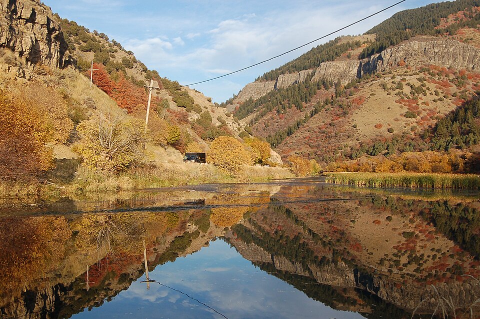 Logan Canyon Scenic Byway - Perfect Autumn Reflections at Third Dam