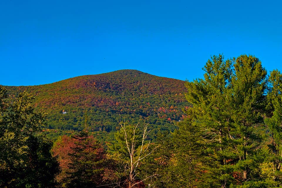 Overlook Mountain from Woodstock Cemetery in early fall