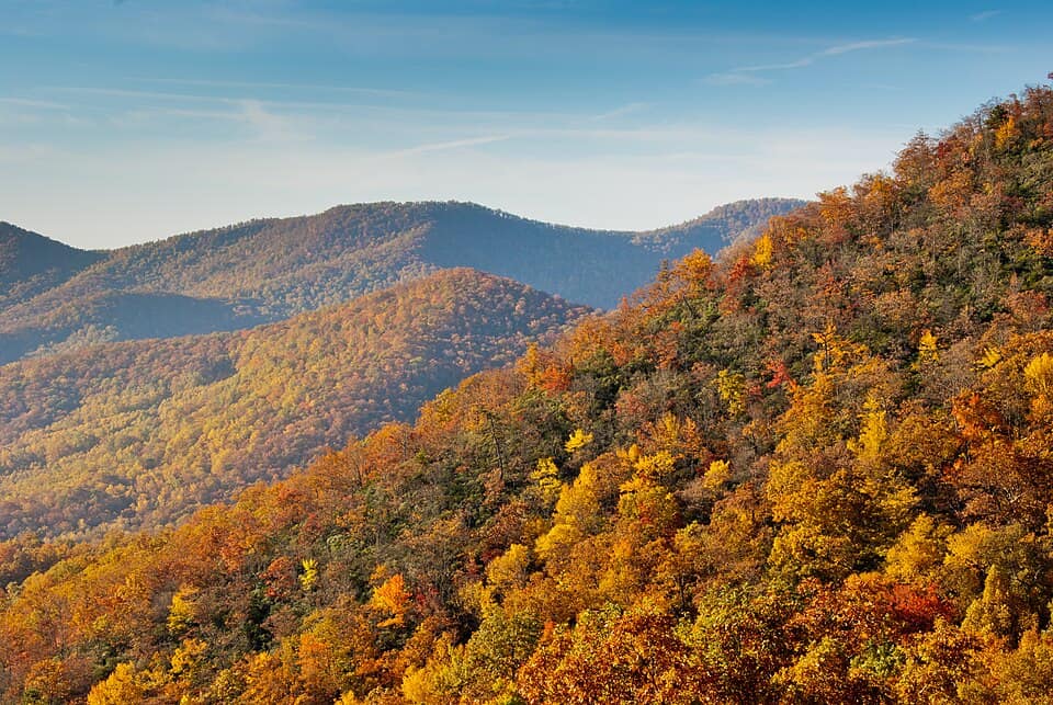 Fall colors from the Blue Ridge Parkway just south of Ashville