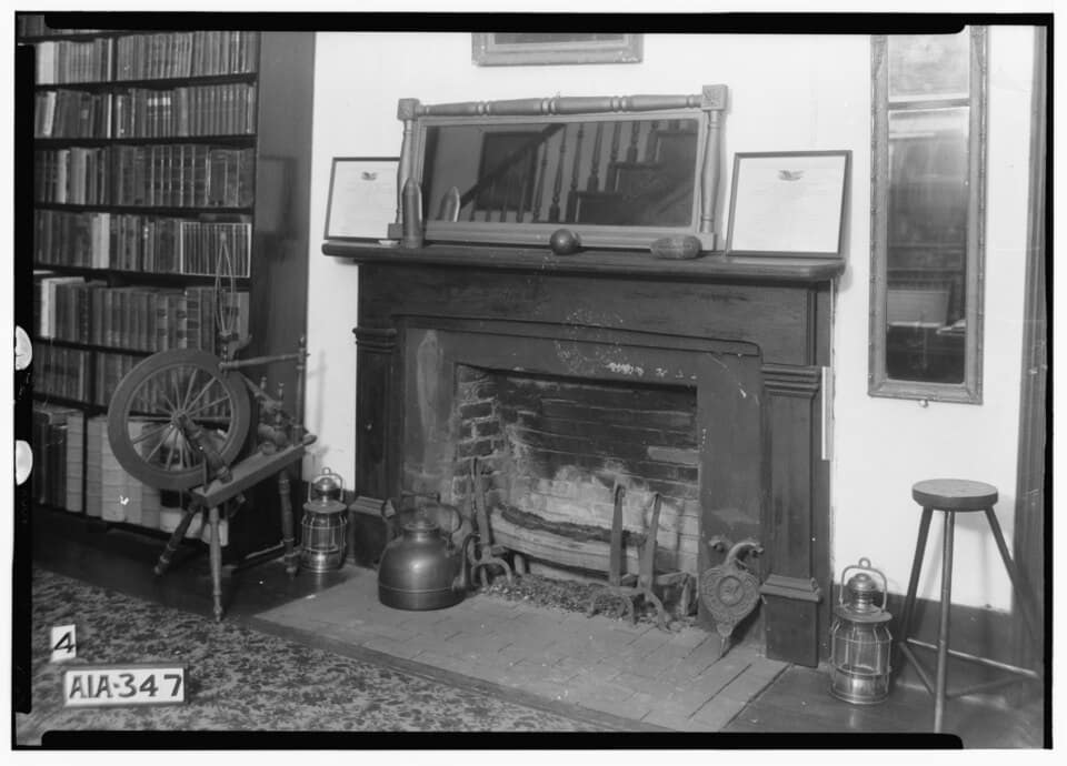 Historic American Buildings Survey Alex Bush, Photographer, January 21, 1935 FIREPLACE IN N.W. FRONT ROOM (JOE WHEELER'S ROOM) - General Joseph Wheeler House, State Highway 20, Wheeler, Lawrence County, AL